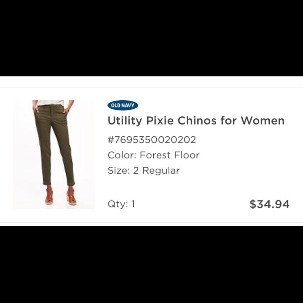 Old Navy utility pixie chinos